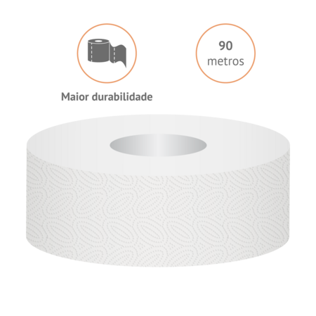 Papel Higiénico Jumbo Suavecel 90 Metros (12und)