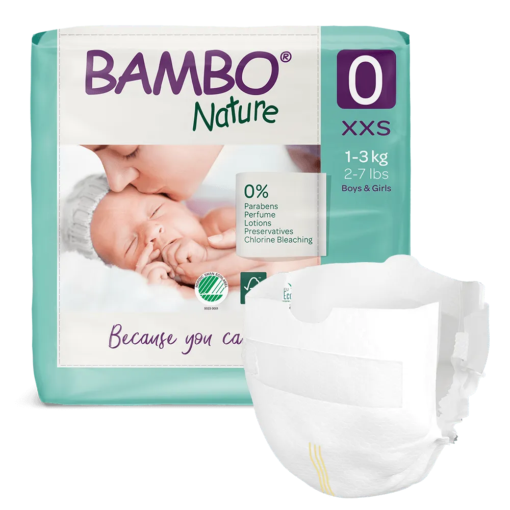 Bambo Nature Fraldas Prematuro (1-3 kg) 24 Un.