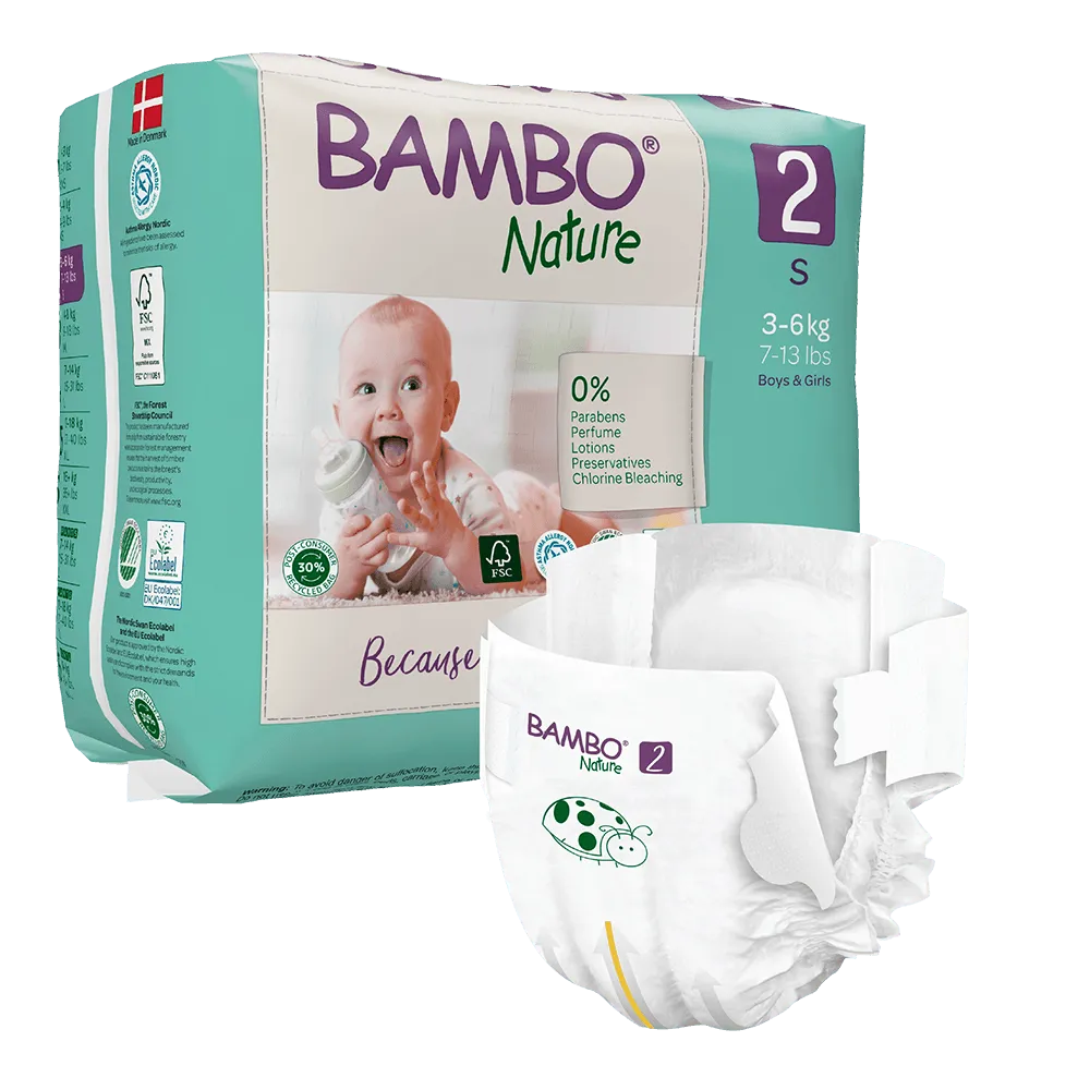 Bambo Nature Fraldas Tam.2 (3-6 kg) 30Un.