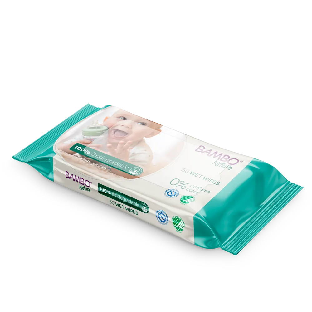 Toalhitas Humedecidas Biodegradáveis Bambo Nature (50un)