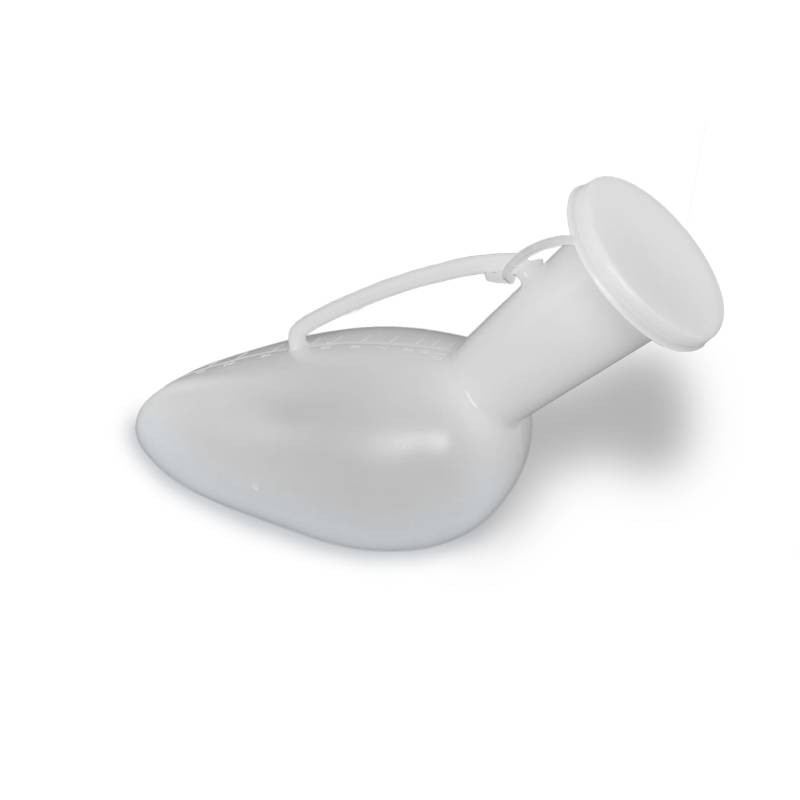 Urinol Masculino Plástico Branco c/ Tampa e Asa 1000ml