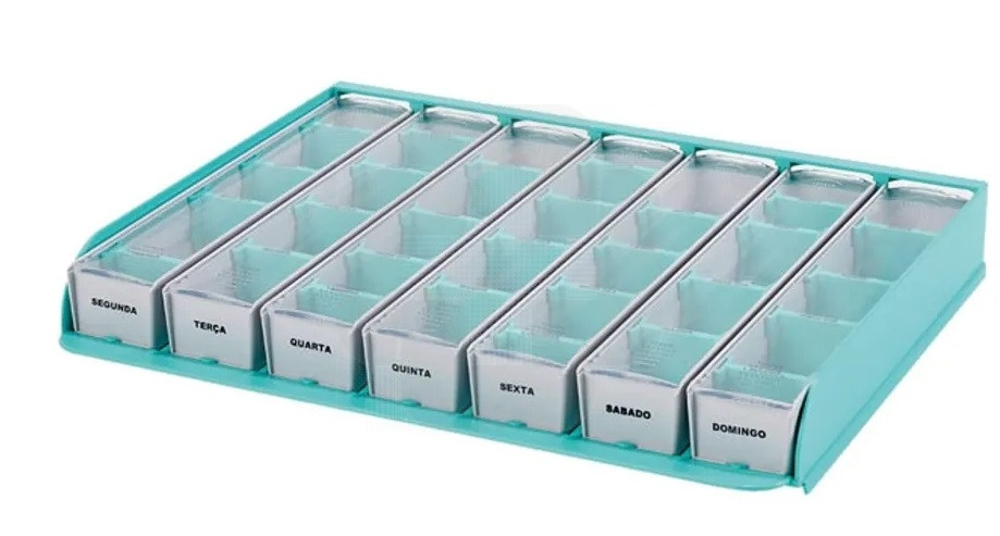 Organizador Semanal Grande C/ Divisórias Em Plástico 415x335x56mm