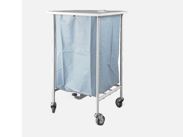 Carro Roupa Suja Simples C/tampa Inox 