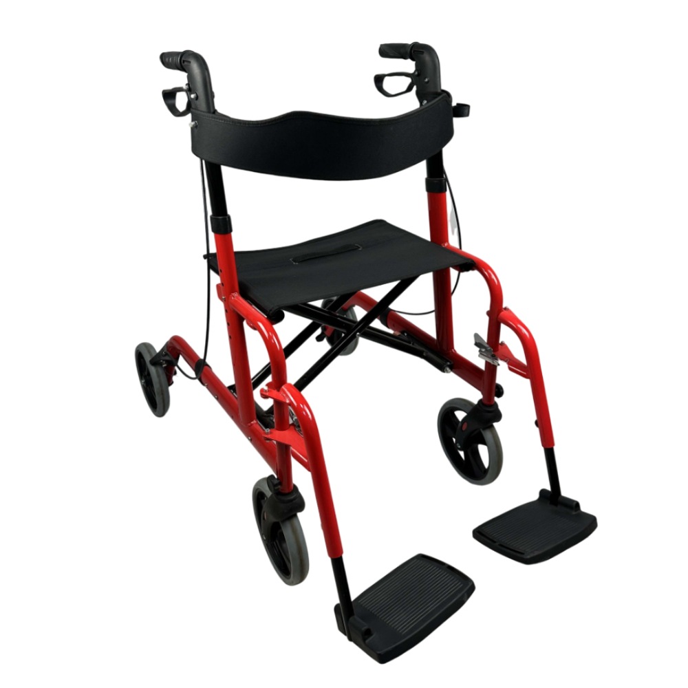 BIORT - Andarilho Dobrável c/ 4 Rodas e Apoio de Pés