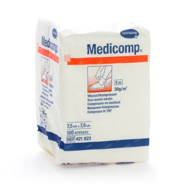 Medicomp  Compressas 7.5x7.5cm Não Esterilizadas (100un)