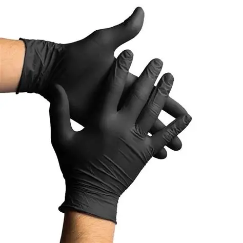 Luvas de Nitrilo Preto Sem Pó (100un)