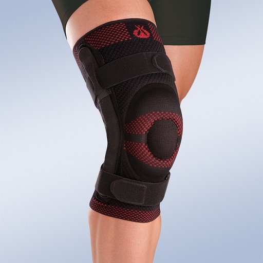 Joelheira Elástica Rótula Fechada Com Rodete em Silicone Articulação Policêntrica Com Almofada Viscoelástica