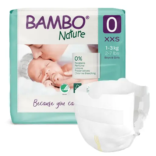 [1000010819] Bambo Nature Fraldas Prematuro (1-3 kg) 24 Un.
