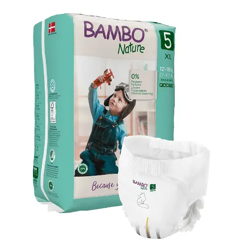 [1000019258] Cuecas-Fralda Bambo Nature Tam. 5 (12-18 kg) 19 Uni.