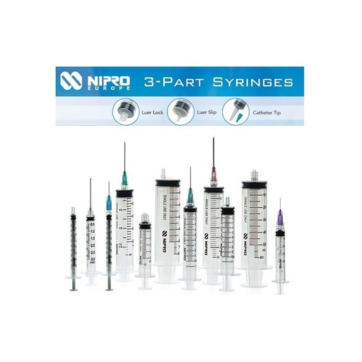 [LSY2-25C-EC] NIPRO - Seringa Luer SLIP, 2 Peças, 2ml (100un)