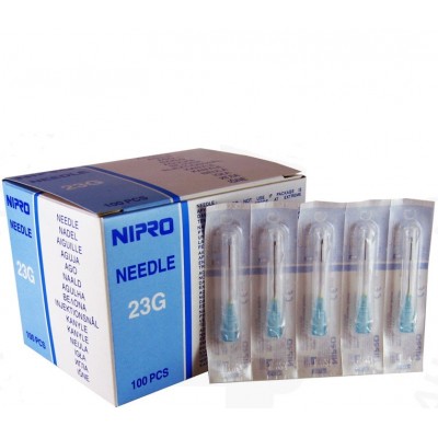 [L-IN-06X25] NIPRO- Agulha inj. intravenosa-azul 23Gx1", 0.6x25mm (100)