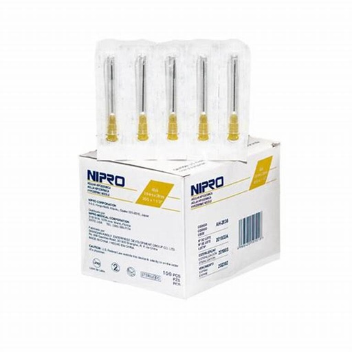 [LDW-IN-09X25] NIPRO- Agulha Hipodérmica, Amarelo, 20G,
0.9x25mm (100un)