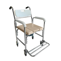 [B416] BIORT - Cadeira Sanitária Alumínio, Balde, Braços Fixos