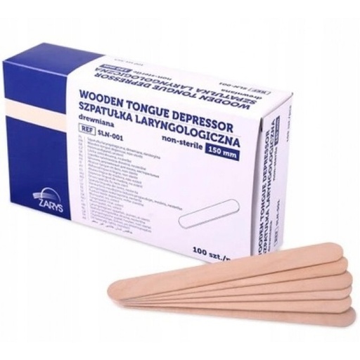[SLS-001] Espátula para Laringologia, de Madeira (Esterilizado) (100und)