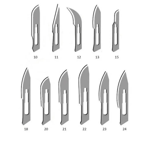 Láminas Bisturi Estéreis Nº10-24 (100 un)